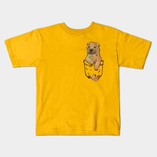 Pocket Cute Shar Pei Dog Kids T-Shirt